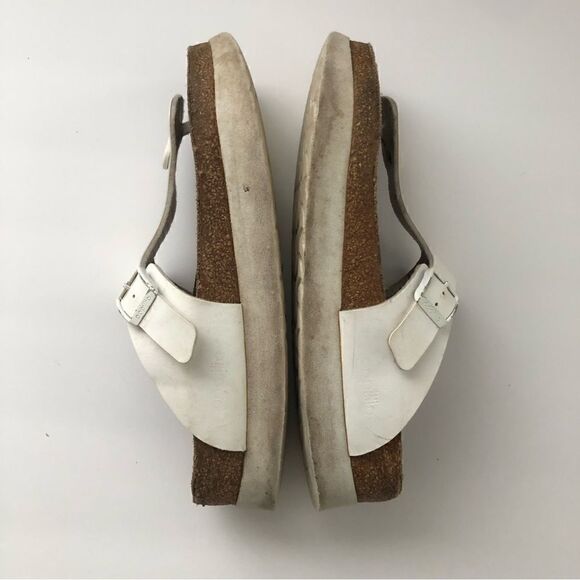 Birkenstock Papillio Gizeh white leather platform sandals size 40 woman’s - Picture 9 of 9